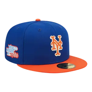 New Era 59Fifty MLB New York Mets Letterman Fitted Hat Blue/Orange