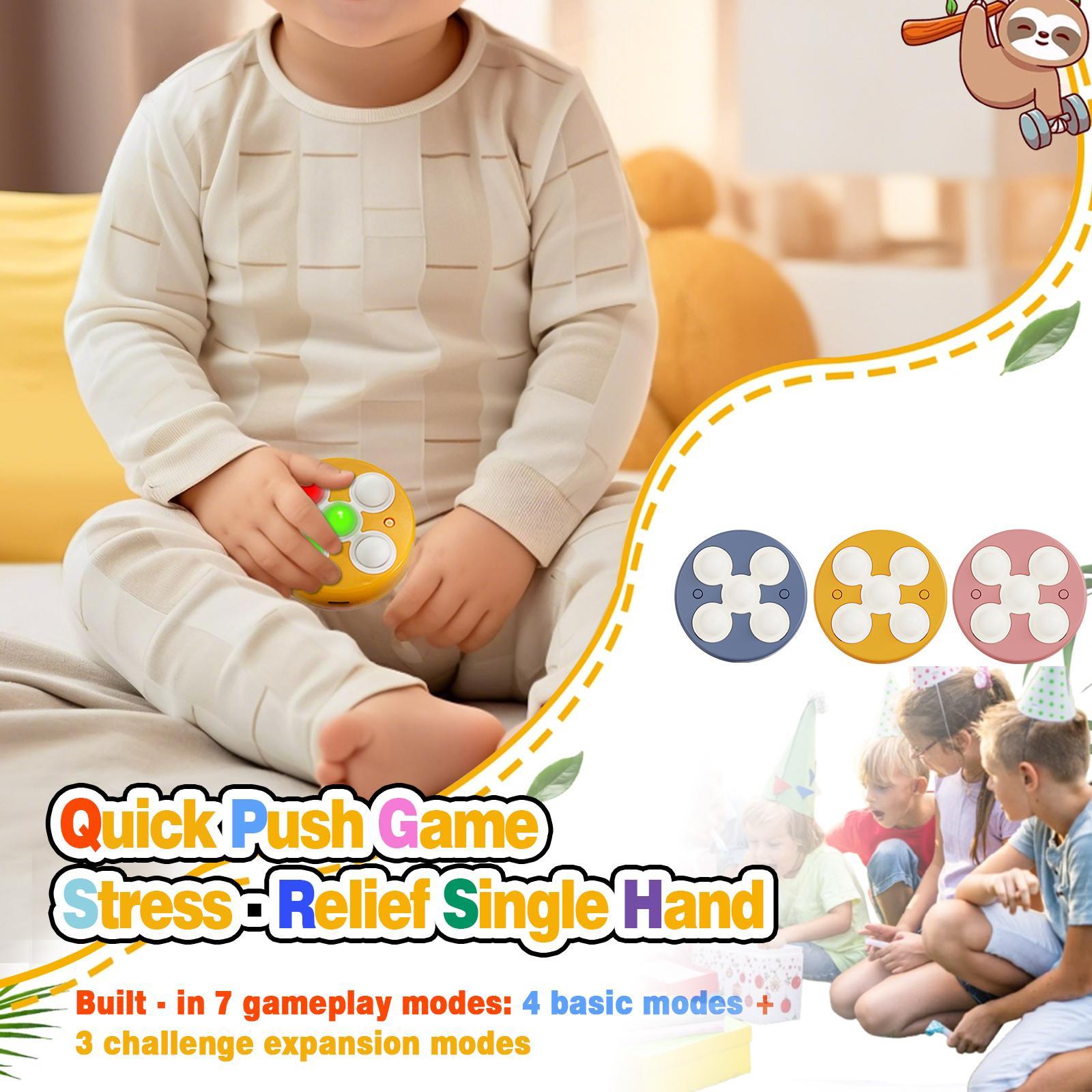 【FaddishDeal】Stress Relief Toys Quick Push Game - One-handed handheld bubble game, fun and portable. Suitable for kids and adults. Holiday and party favors.
