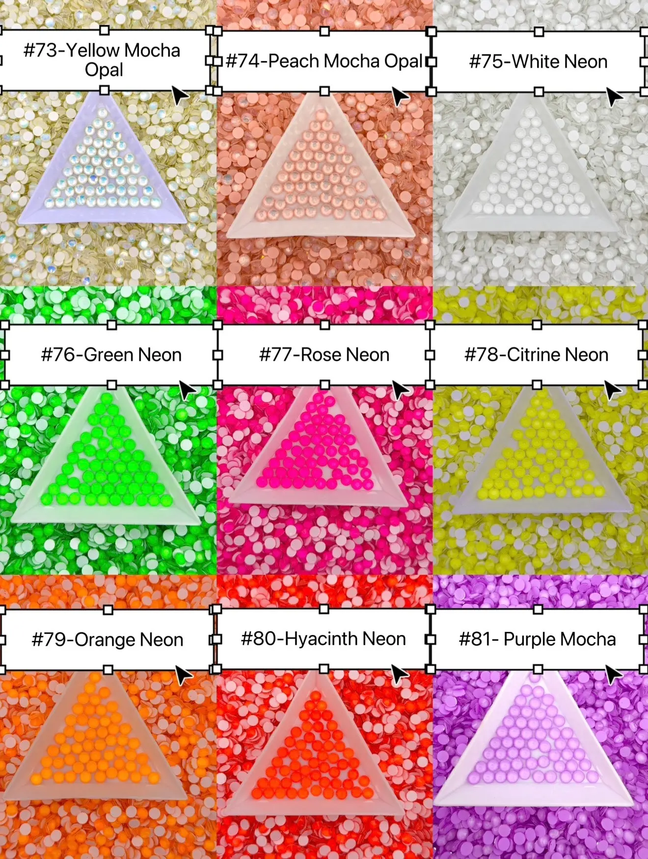 Flat Back Glass Rhinestones (No.73 - No.81) | Multiple Colors & Sizes (SS6-SS20)