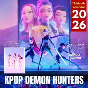 kpop demon hunters calendar 2026 Paperback – Large Print, September 27, 2025