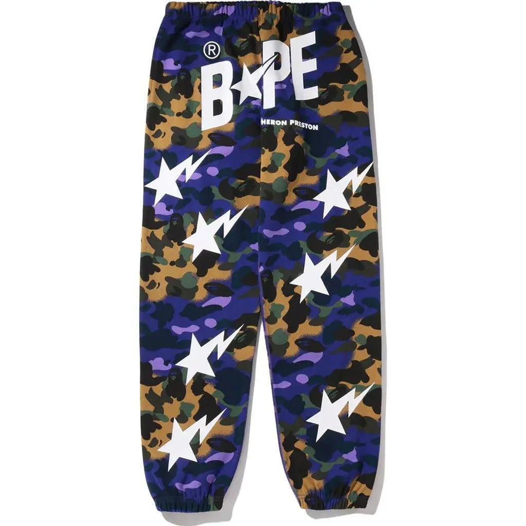 Men's Bape x Heron Preston 1st Camo Mix Sweat Pants - 100% Authentic Menswear Casual Bottoms, Camo Print Camouflage Trousers, 100% Authenticity, No, Xxl
