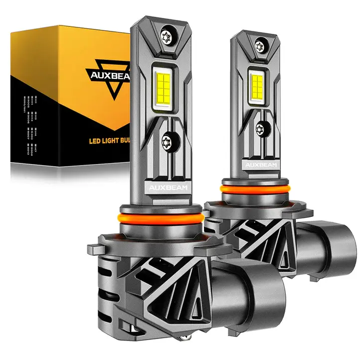 9005 LED Headlight Bulbs (2Pcs), 90W 22000LM 6500K Cool White, 16Pcs Max 3570CSP LEDs, Full Aviation Aluminum, IP68 Waterproof, 50000H Fan Heat Dissipation, 9-13V 3.75A Car LED Lights