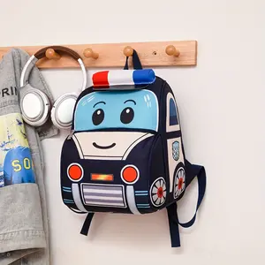 Cool And Stylish Cartoon Police Car Design Backpack for Kids Going to School Or on Outings