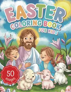 Easter Coloring Book For Kids: 50 Bold and Easy Christian Coloring Images - Discover the True Meaning of Easter by Activity and Fun, Paperback