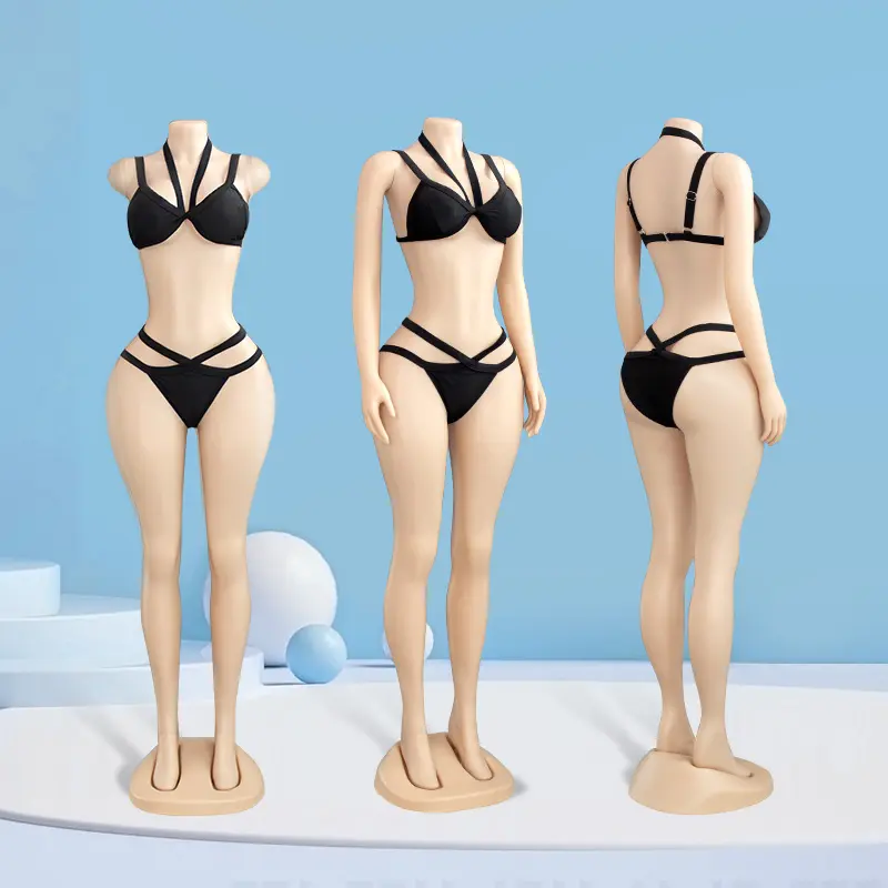 Plus-Size Curvy Shape Female Form Plastic Mannequin with Base, Full-Body Big-Hip Model for Sewing Craft, Clothing Display - Plus Size Model for Display