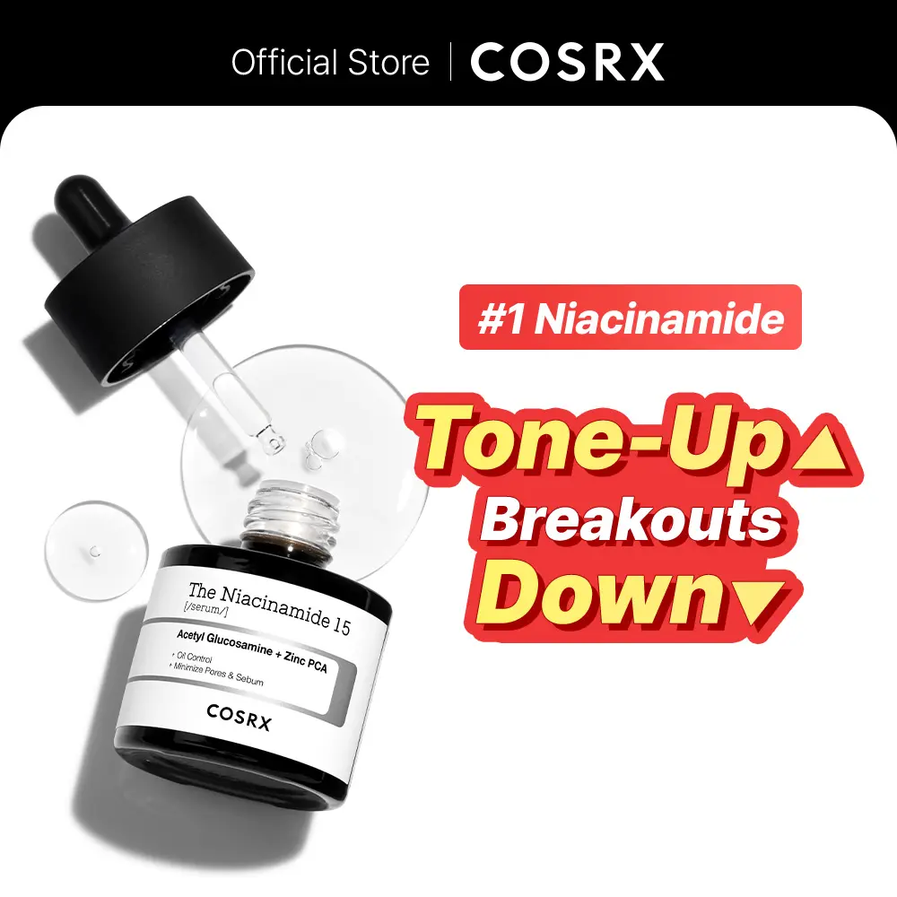 [COSRX Official] The Niacinamide 15 Serum 20ml - Reduces Oily Skin, Shrinks Pores & Refines Skin Texture for Korean Glass Skin, Poreless Face, Skincare