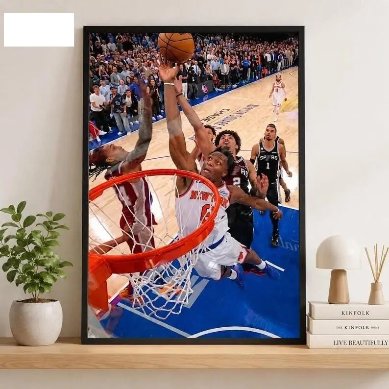 OG Anunoby With The Putback Poster, New York Finals Fan Art, Vintage Sports Graphic Print Poster, Retro Basketball Wall Art - No Frame, Championship Team Poster, Basketball Fan Decor, Knicks Finals Trophy Print