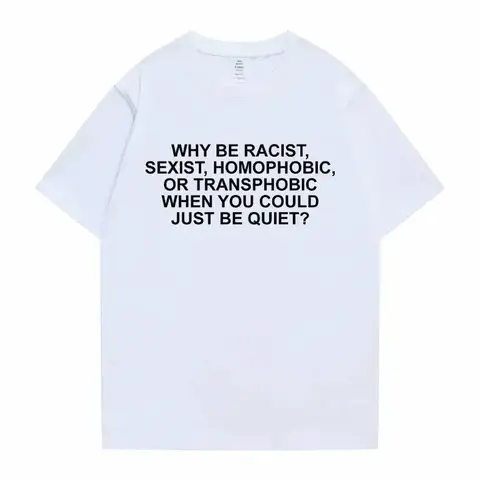 Why Be Racist Frank T-shirt  Blond Hip Hop Trend Tshirt Ocean Hip-Hop Oversized T Shirt Men Women Casual Short Sleeve Menswear Top