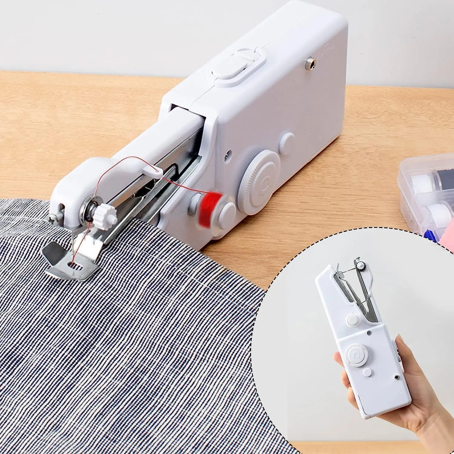 Mini Handheld Electric Sewing Machine, Portable Quick Stitch Sewing Machine for Beginners & Adults, USB Rechargeable Small Sewing Machine for Clothing Repair, DIY Projects, Home & Travel Use, Perfect Gift