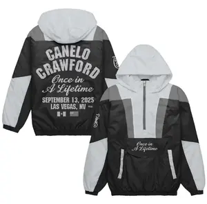 Canelo vs. Crawford Once In A Lifetime Half-Zip Windbreaker - Black