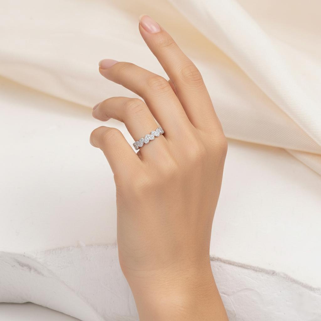 Delzzad Heart Eternity Band Ring Synthetic Moissanite Ring Jewelry S925 Perfect Birthday Engagement Wedding Anniversary Christmas Gift Delzzad Heart Eternity Band Ring Synthetic Moissanite Ring Jewelry S925 Perfect Birthday Engagement Wedding Anniversary Christmas Gift