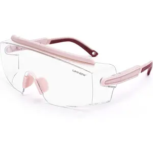 UKNOW Over-Glasses Safety Goggles, ANSI Z87.1 Protective Eyewear with Wraparound Anti-Fog Lenses