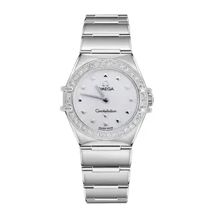 Omega Constellation "My Choice" Mini 22.5mm Stainless Steel - Custom Diamond Bezel WHT031268