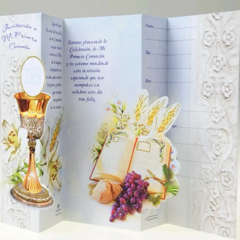 First Communion Invitations - Simple, Elegant Design Paper, Festive Party Supplies for First Communion Events (Boys, Girls)