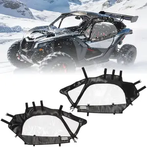 2PCS Upgraded Soft Upper Door Window Kit for 2017-2025 Can Am Maverick X3 2-Seater | Waterproof Zipper Cab Enclosure Windshield, Roll-Up Design All-Season Protection  #CanAmX3 #UTVAccessories #SoftDoorKit #AllSeasonProtection