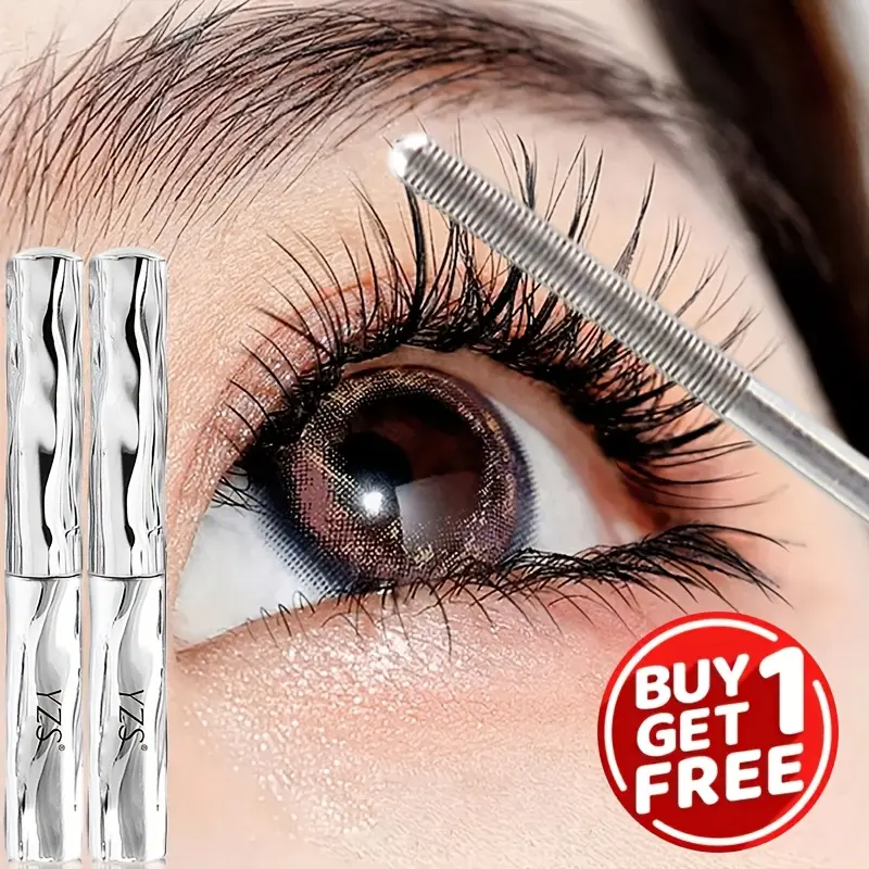 2pcs, Buy 1 Get 1 Free, Waterproof Voluminous Mascara Tubes, Volumizing Mascara, Tubing Mascara Set - Volume & Lengthening Serum, Long-Lasting Smudge-Proof Formula with Metal Applicator Wand for Eyelash Curl, Party & Daily Use (Black)