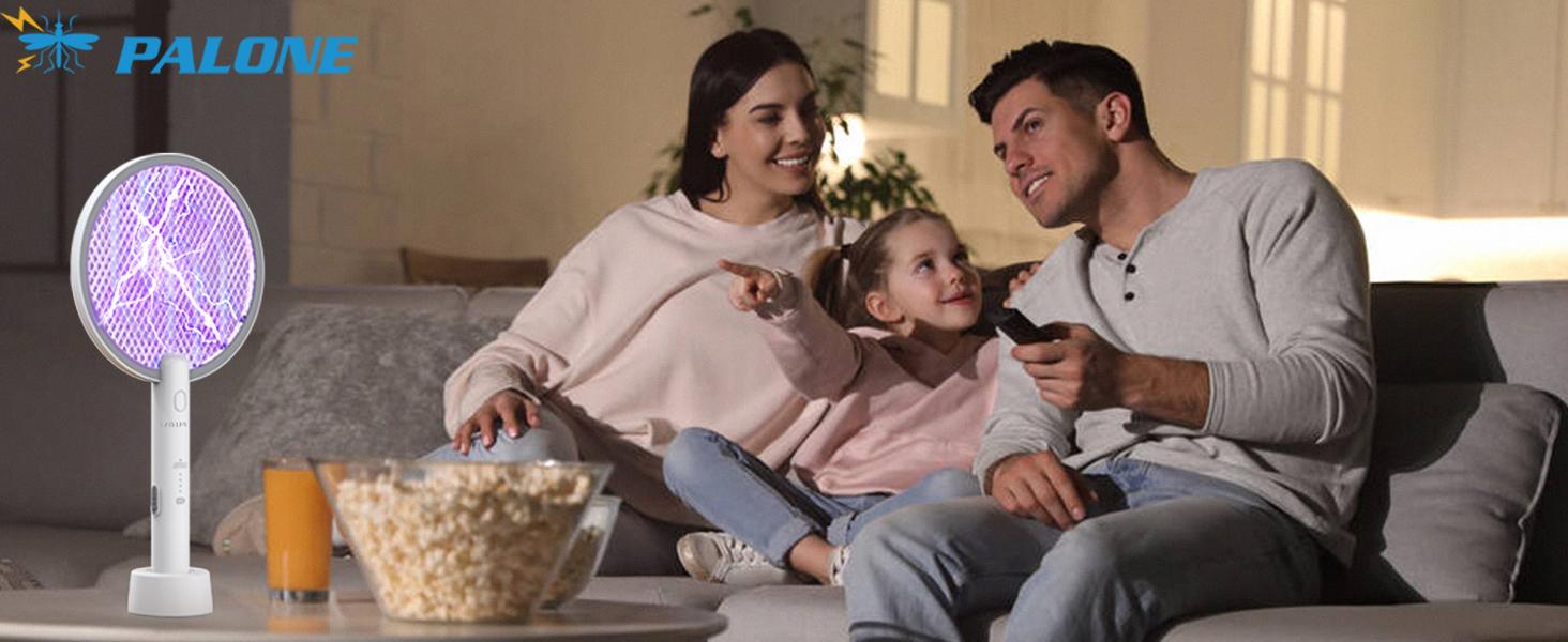 Portable Electric Fly Swatter, 2 IN 1 Bug Zapper, 3400V High Voltage Fly Trap,1200mAh Battery USB-C Rechargeable,3-Layer Safety, Indoor & Outdoor Use Portable Electric Fly Swatter, 2 IN 1 Bug Zapper, 3400V High Voltage Fly Trap,1200mAh Battery USB-C Rechargeable,3-Layer Safety, Indoor & Outdoor Use