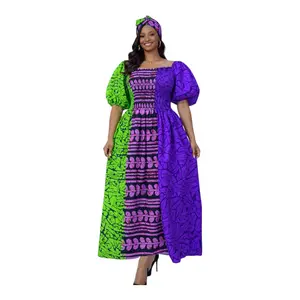CRZ Elegant Adire Print Kaftan Maxi Dress