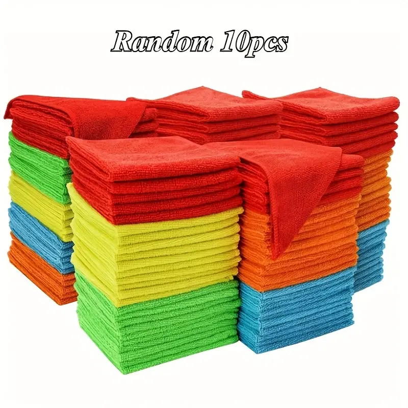 10 Counts Thickened Cleaning Cloth, Microfiber Streak Free Cloth, Reuseable Magic Fiber Towels Rags, Cleaning cloths with multipurpose use, miracle cloths for glass, kitchen and vehicle windows.