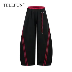 Sporty Y2K Baggy Wide-Leg Sweatpants with Side Stripes – Comfortable Casual Streetwear Joggers for Everyday Loungewear, Oversized Unisex Design bottom Pants