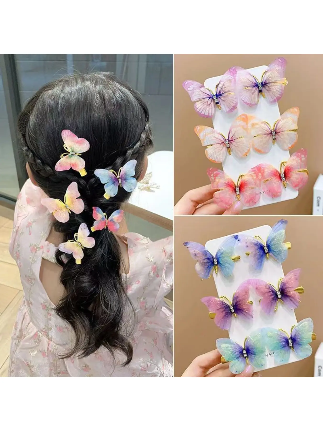 2026 New Randomly Moving Butterfly Hair Clip, Duckbill Bang Clip, Side Clip with Dynamic Wings Hair Accessory