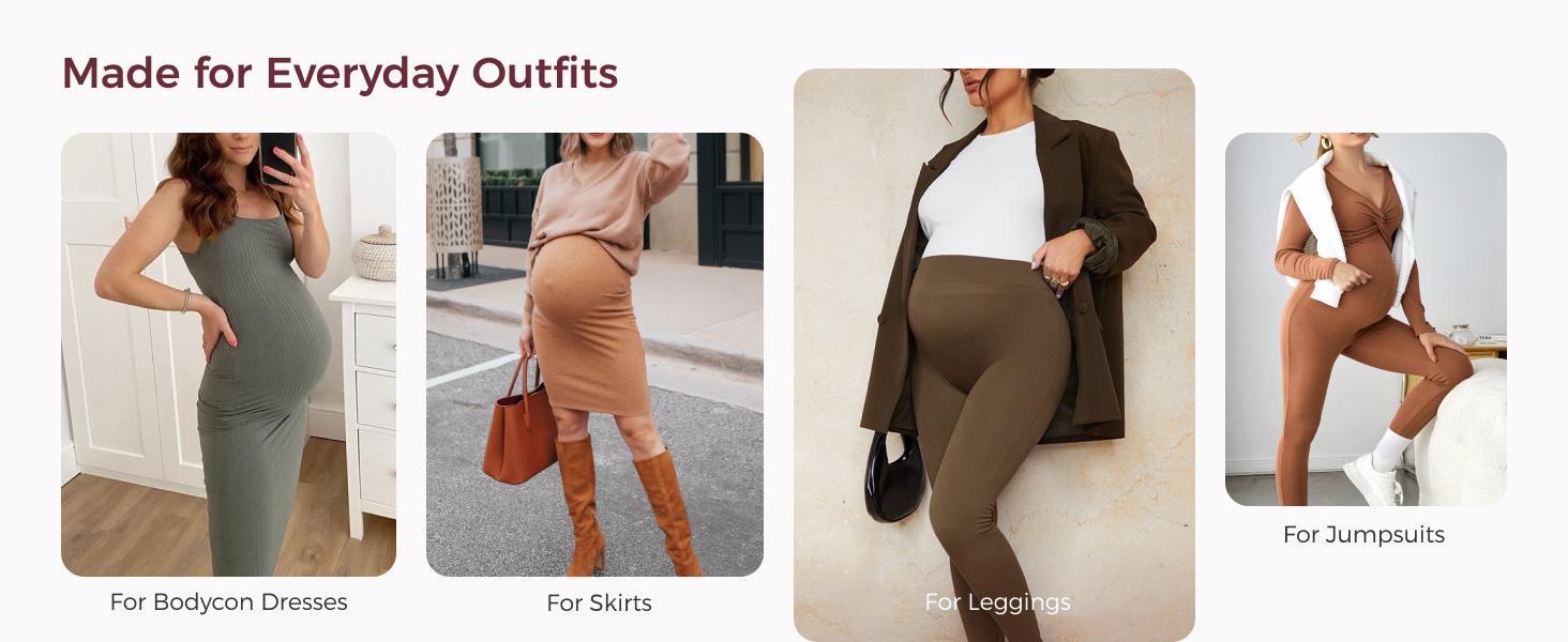 Momcozy Maternity Shapewear for Under Dresses, Anti-Chafing Mid-Thigh Pregnancy Underwear, Belly Support, Cotton Gusset