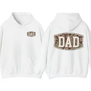 Camo Dad 2-Sided Hoodie, Funny Camouflage Graphic Pullover, Cool Streetwear Top, Casual Gift for Fathers, Trendy Graphic Apparel for Men