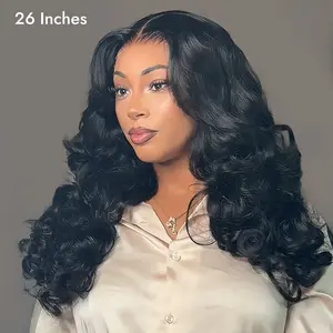 [Spring Musts] Wiggins Hair Ocean Wave Glueless Wig Pre-Cut 13x4 HD Lace Front Wig Human Hair Face Framing Curtain Bangs Wig Natural Hairline Pre-Bleached Invisible Knots #SpringStatements