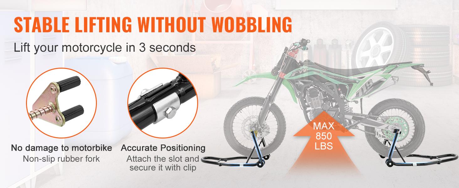 VEVOR Motorcycle Stand Lift, Various specifications, Front Rear Combo Stand Lift Stand, U+L Fork Swingarm Spool, Compatible with Most Yamaha Honda Kawasaki Suzuki Motorcycles, Black, Motorcycle bike stand