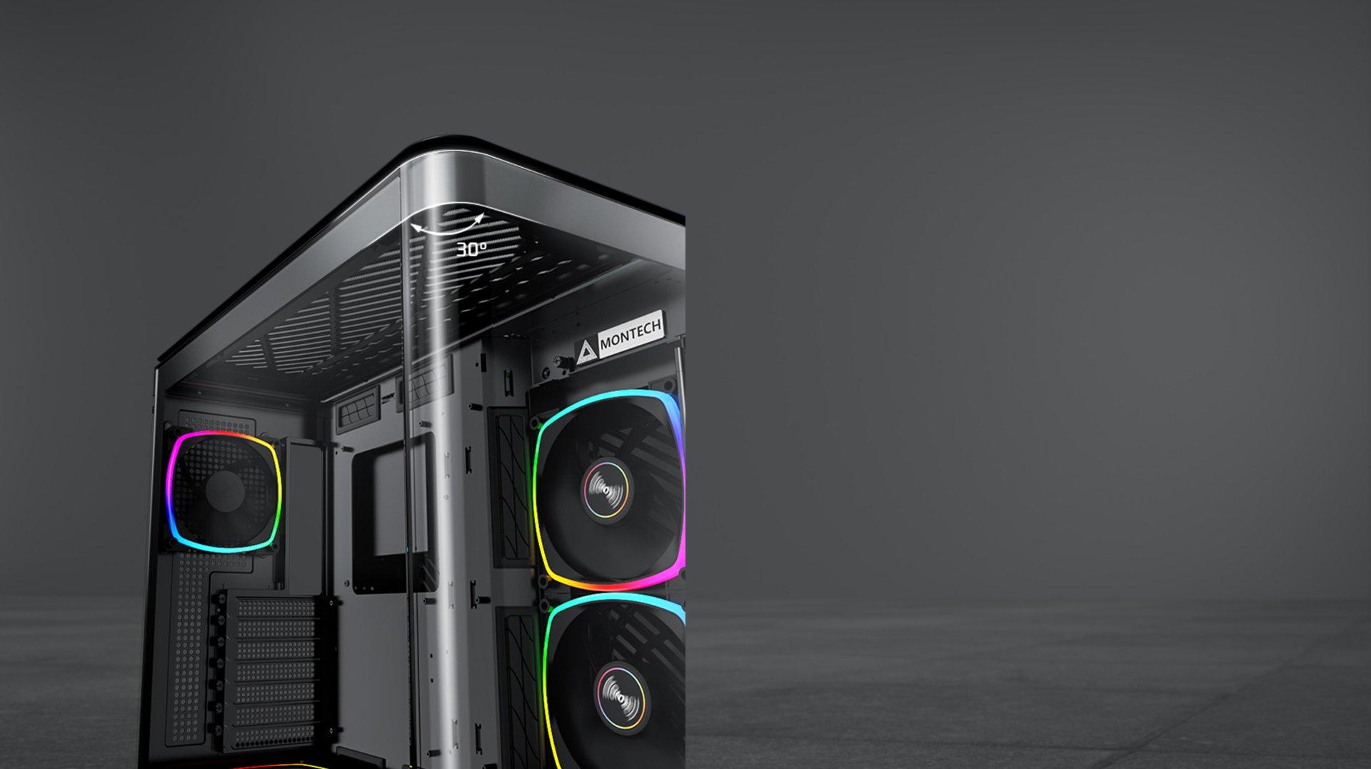 Montech KING 95 PRO Middle Tower Computer Case Black-KING 95 PRO (B) Made For Gaming Fan Cooling