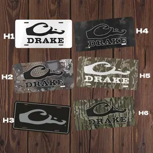 Drake logo Camo Collection License Plate – Retro Car Tag Set, Vintage GM Truck Accessories, Gift for Him – Lightweight Aluminum, Easy Install