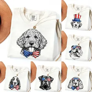 Comfort Colors Puppy Love 4th of July Dog Breeds T-Shirt, Patriotic Puppy Graphic Tee with 50 Dogs, Cute Independence Day Shirt for Dog Lovers, Unisex Cotton Shirt Gift for Pet Owners - AMBER