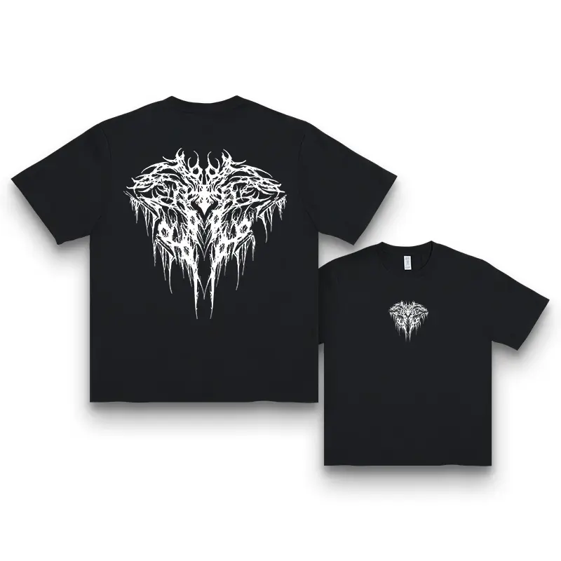 Men's Gothic Geometric Print Summer Casual T-Shirt - Dark Tone Graphic Tee with Regular Fit, Round Neck & Hand Wash/Dry Clean Care for Adult Men's Fashion, Streetwear Style, Edgy Style, Breathable Fabric, Urban Style
