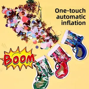 Confetti toy pistol—a small handheld flower-shooting toy gun suitable for friend gatherings, birthday parties, and holiday celebrations.