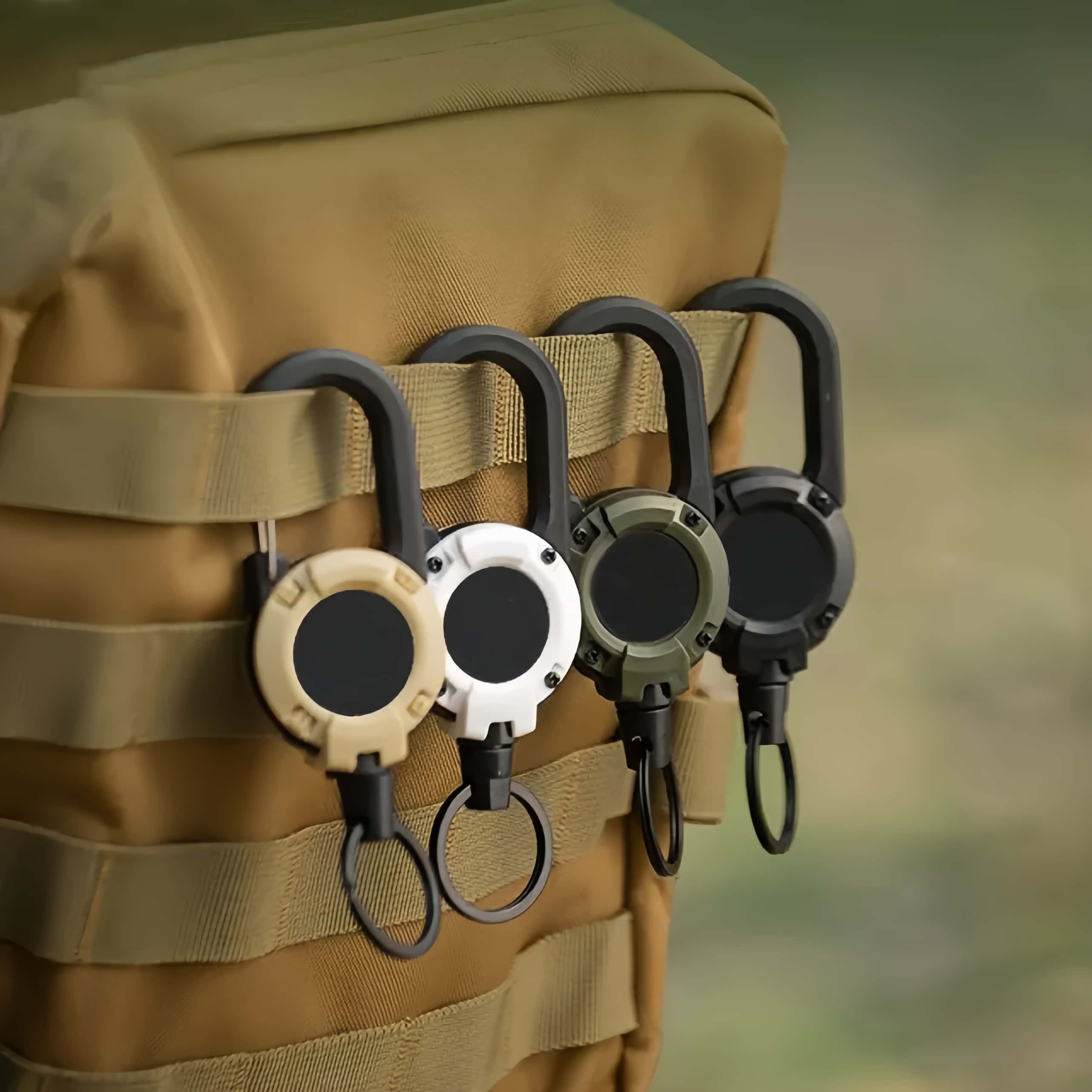 Retractable Keychain Heavy Duty Multitool Carabiner Badge Holder 58cm Stainless Steel Cord for Men Women Easy Use Lightweight Design-MM