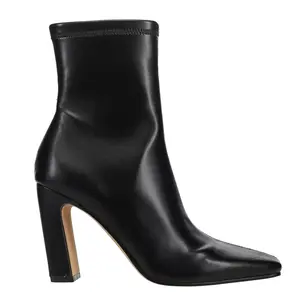 Steve Madden Womens Vinka Square Toe Zippered Casual Boots Ankle High Heel 3" & Up - Black