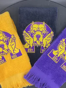Omega Psi Phi Hooks Embroidered Hop Towel Cotton Hand Connection Velour