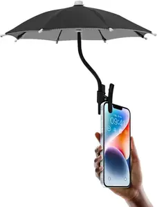 Phone Umbrella - Anti-Glare Sun Shade, Phone Umbrella for Sun iPhone, Clip On umbrella for phone sun shade, Protects from Sunlight and Glare, Outdoor Activities, Universal Fit for All Smartphones