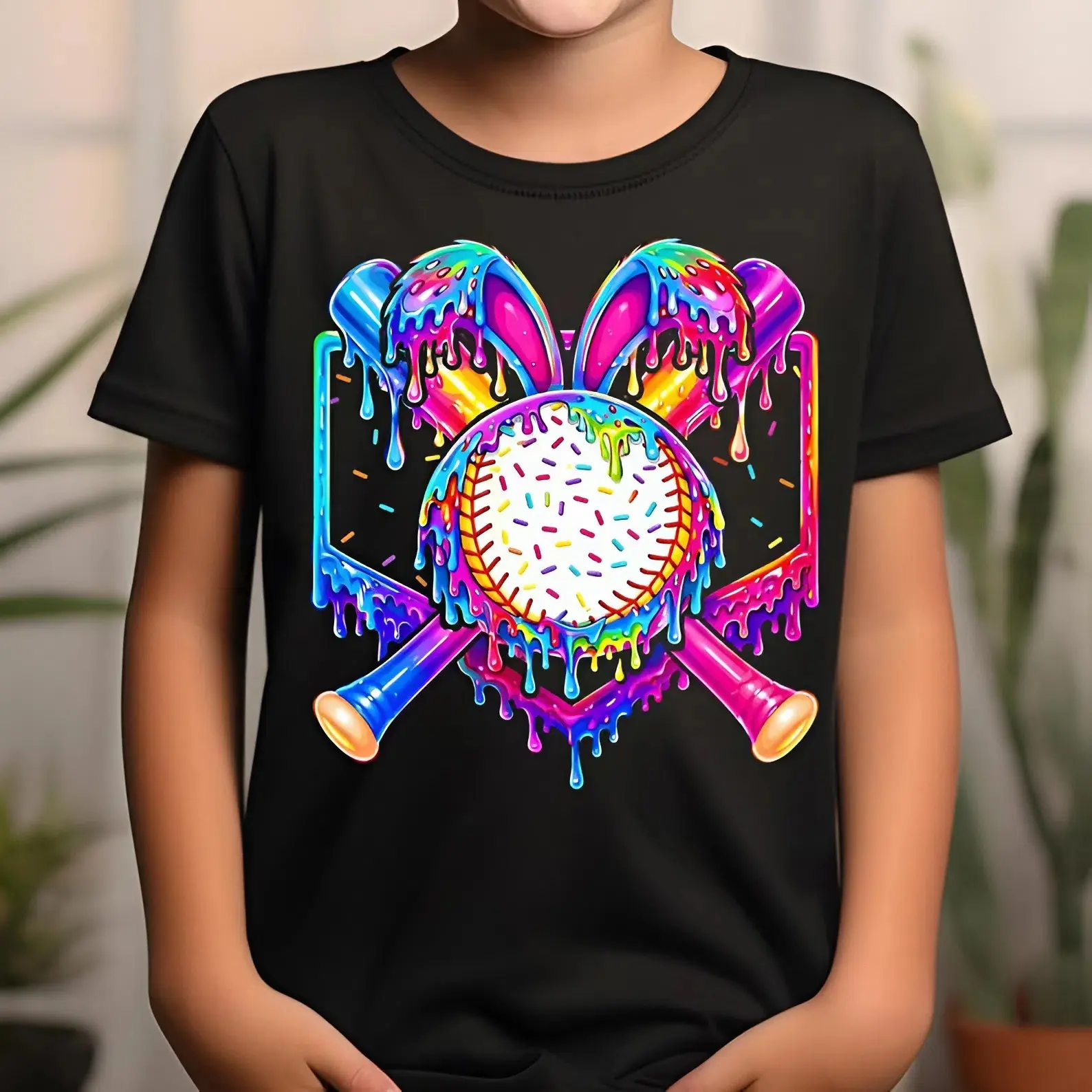 Easter Baseball Ice Cream Drip Youth and adult shirt, Bunny Baseball shirt, easter day shirt, Cute Baseball Player Sublimation, Easter Egg Baseball shirt, toddler clothes, youth clothing, summer outfit, birthday gift, vacation outfit