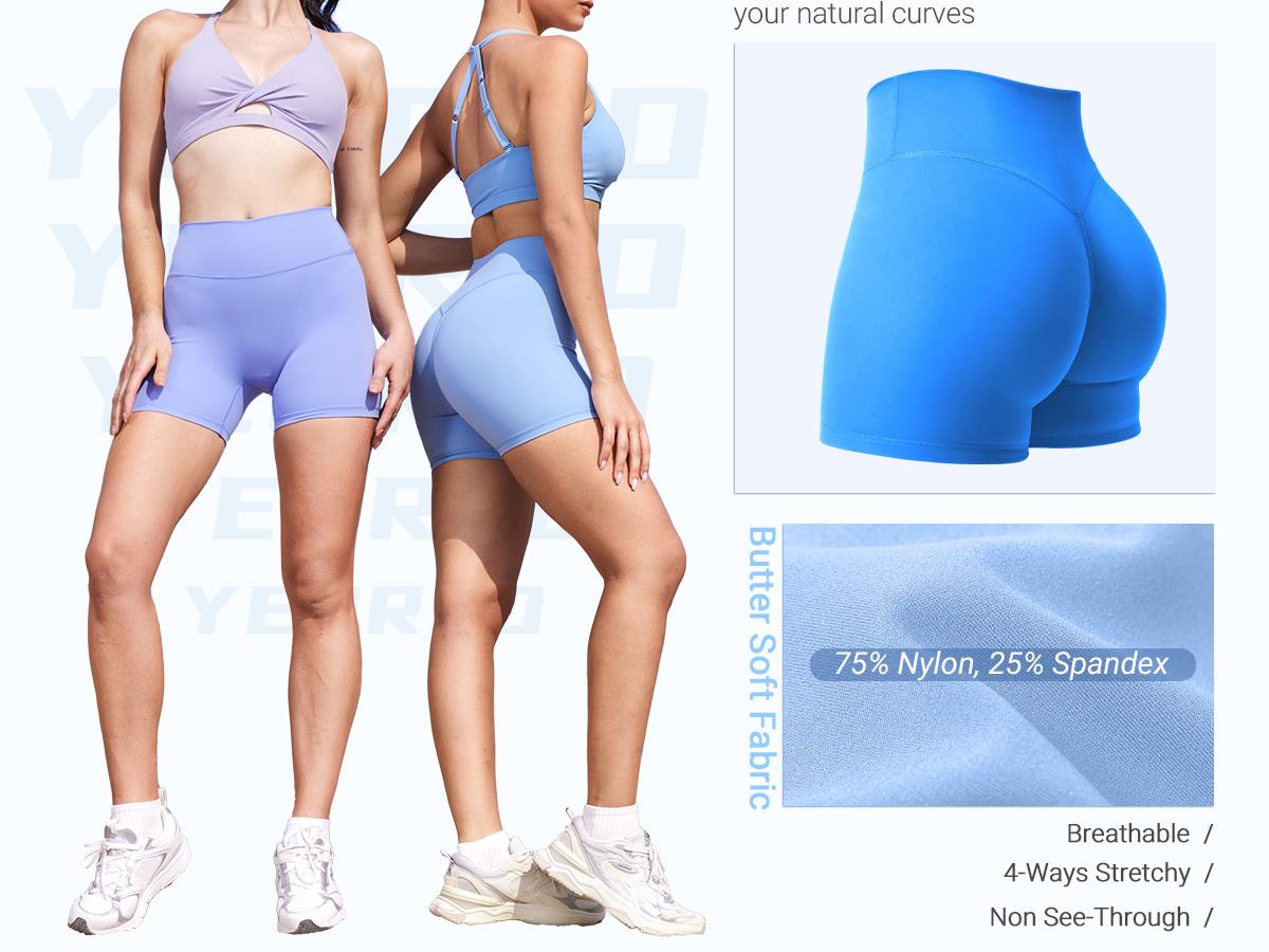 YEOREO Women's Biker Shorts 4.5" Workout Gym Shorts Craze High Waist Tummy Control Hidden Scrunch Running Yoga impact YEOREO Women's Biker Shorts 4.5" Workout Gym Shorts Craze High Waist Tummy Control Hidden Scrunch Running Yoga impact
