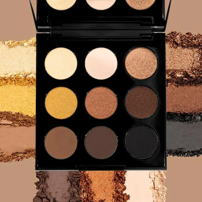 Palladio Ultimate 9-Count Eyeshadow Palette, Talc-Free, High-Pigmented Shades, Blendable, Long-Lasting, Professional-Grade Makeup with Green Tea, Glitter & Shimmer