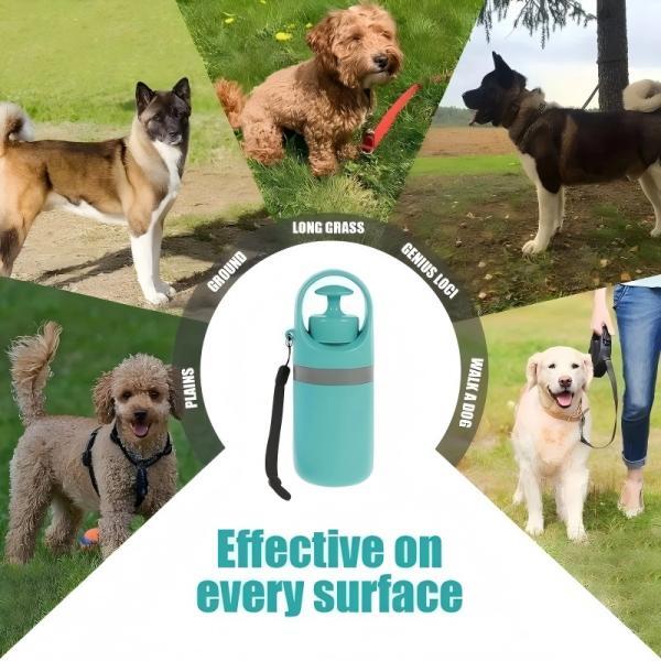 Portable No-Touch Pet Poop Scooper with Waste Bag Holder (6 Count) & Leak-Proof Container, Compact Design with Dispenser for Small to Large Dogs, Essential Outdoor Pet Supplies
