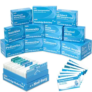 GISGFIM Complete Nursing School Prep & Survival Bundle 1900+ Medical Essentials Review Exam Flashcards Covers 11 Core Nursing School Subjects Essential Review Exam Flash Cards Supplies Set for Medical Students