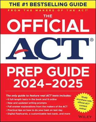 USED Book - The Official ACT Prep Guide 2024-2025: Book + 9 Practice Tests + 400 Digital Flashcards + Online Course by ACT (Paperback) - english