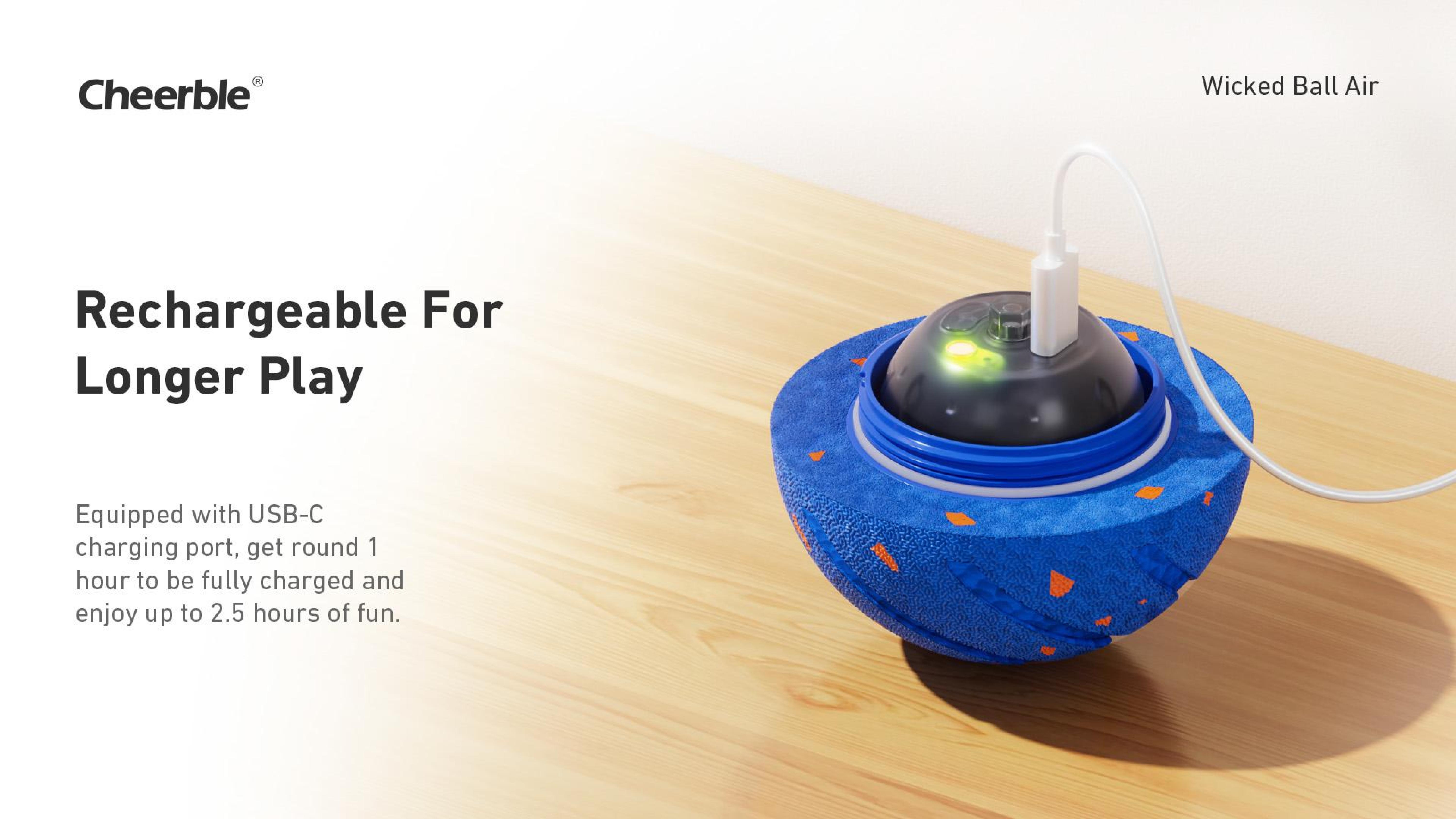 Cheerble Smart Interactive Dog Toy, Automatic Motion for Boredom Relief and Joy, Protects Dogs’ Teeth and Gums – Suitable for Small, Medium, and Large Dogs, Indoor & Outdoor Use