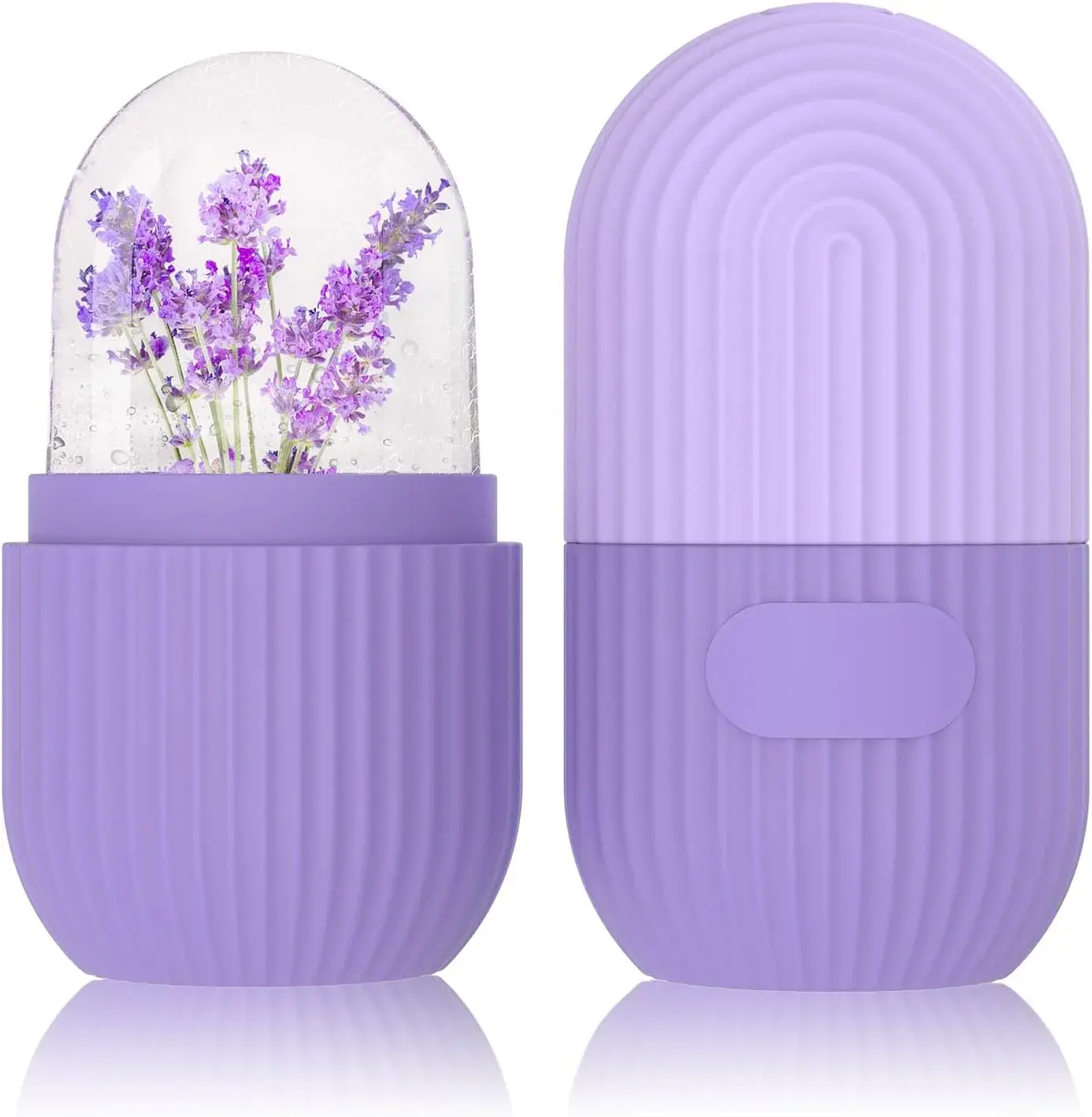 Geeric Ice Face Roller, Silicone Ice Facial Rollers, Cube Face Contour for Eyes Neck, Beauty Facial Massage Roller Remove Dark Circle Pore Shrink Face Roller Skin Care Tools (Purple) GeeRic