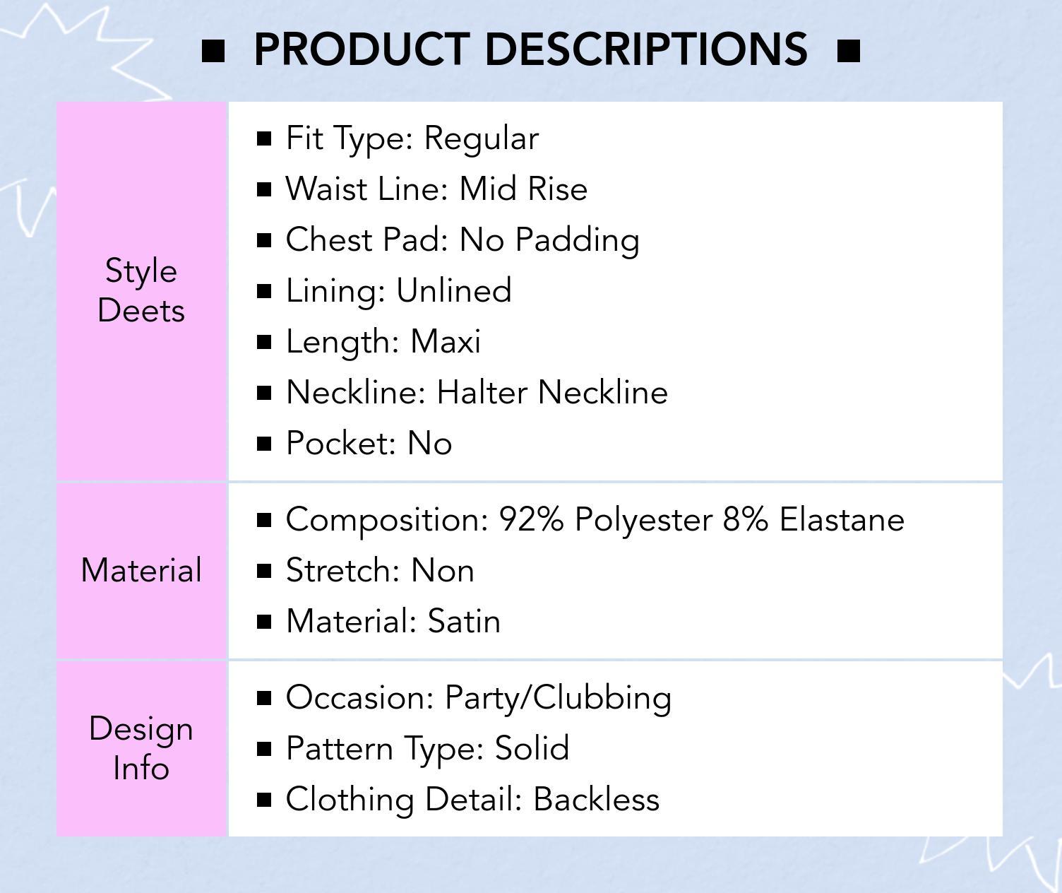 Cider Satin Halter Neckline Backless Maxi Dress– Wedding Guest & Evening Party