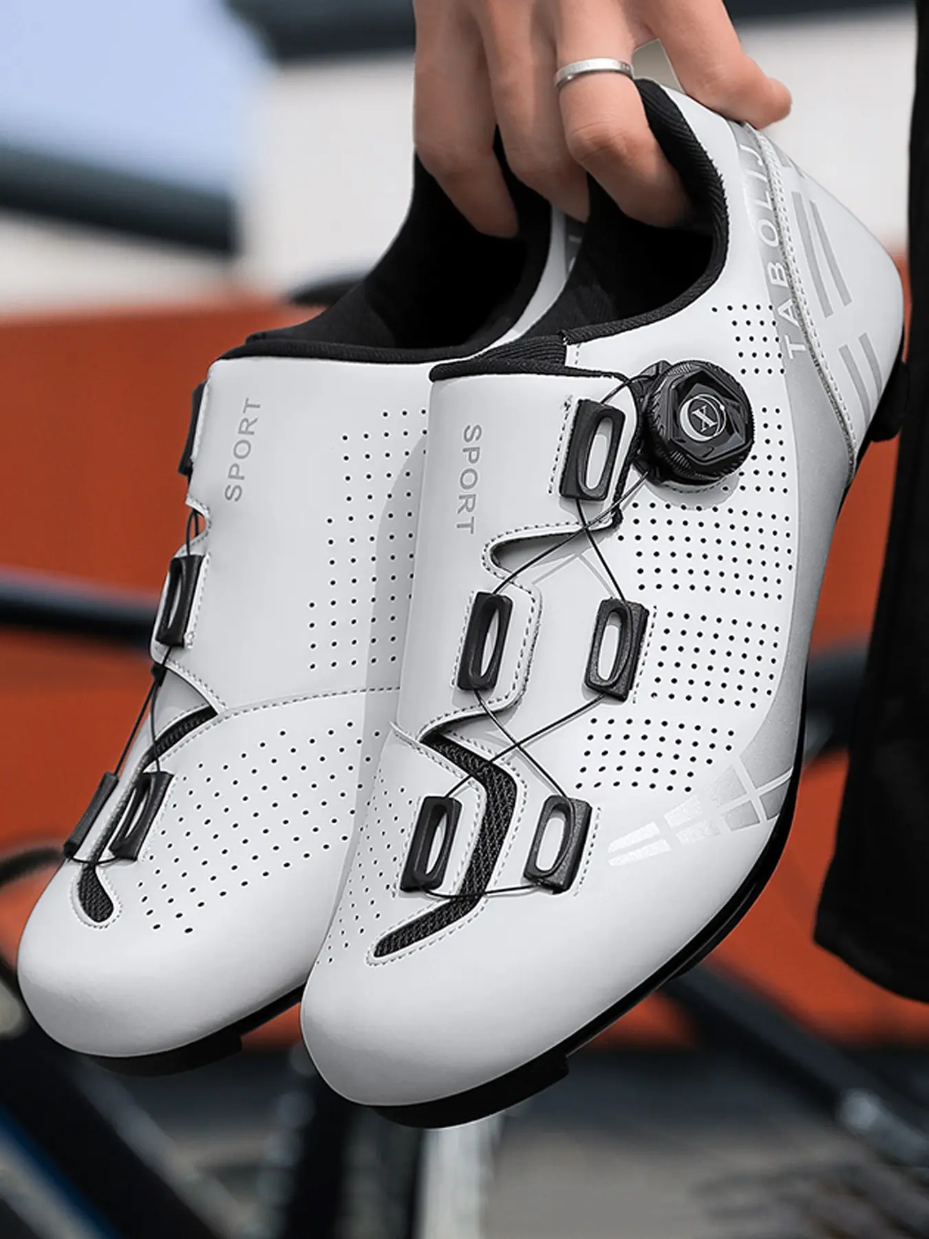 Unisex Cycling Shoes, Quick-Release Buckle, Breathable Pores, PU Leather Upper, Tpr Sole, Sporty Style, All Seasons, Outdoor Riding, Bike Shoes, Cycle Shoes