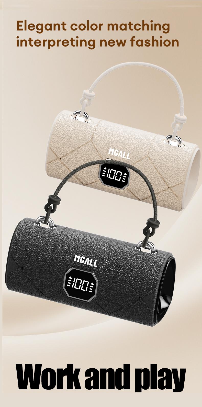 MGALL X22 Fashionable Clip-On Wireless Headphones with Handbag‑Style Light‑Luxury Leather Texture, Comfortable Fit, 2025 Bluetooth 6.0, LED HD Display, HiFi Sound, Sport & Travel Ready, Perfect Gift for Girlfriend,TikTokShop Back to School