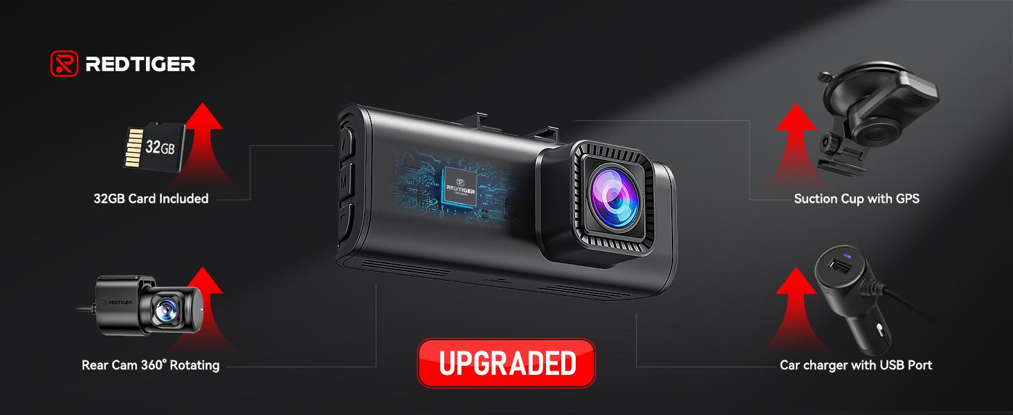 REDTIGER Dash Cam Front Rear, 4K/2.5K Full HD Dash Camera for Cars, Included 32GB Card, Built-in Wi-Fi GPS, 3.16” IPS Screen, Night Vision, 170°Wide Angle, WDR, 24H Parking Mode(F7NP) Holiday Haul